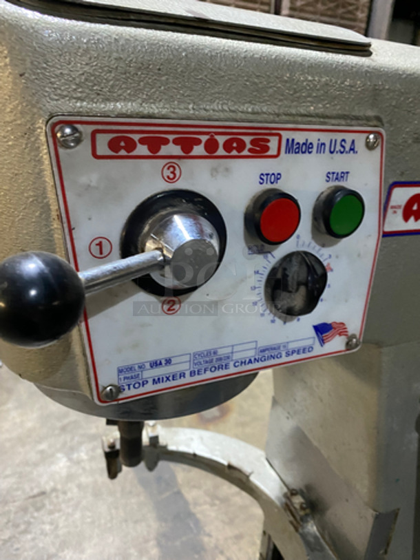 Attias Commercial 30Qt Planetary Mixer! All Stainless Steel! Model: USA30 208/230V 60HZ 1 Phase - Image 7 of 9