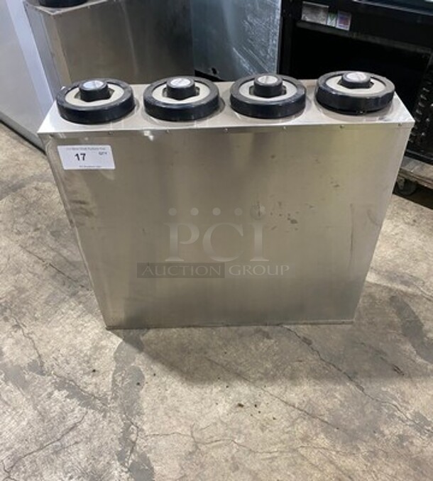 San Jamar Commercial 4 Well EZ FIT Cup Dispenser! All Stainless Steel Body! - Image 1 of 5