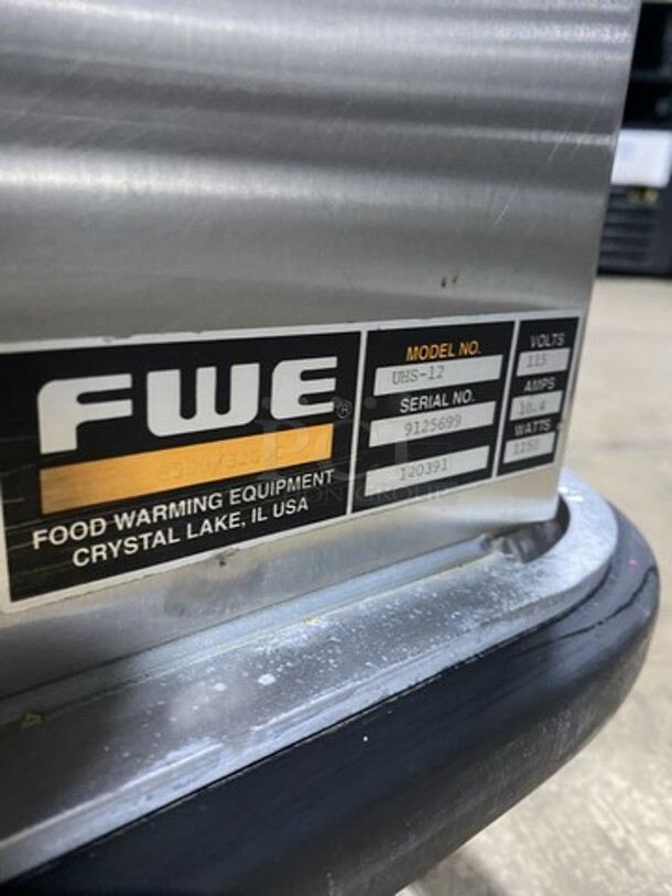 Nice! FWE All Stainless Steel Full Size Food Warming Holding Cabinet! Model UHS-12 Serial 9125699! 115V 1 Phase! On Commercial Casters!  - Image 8 of 9