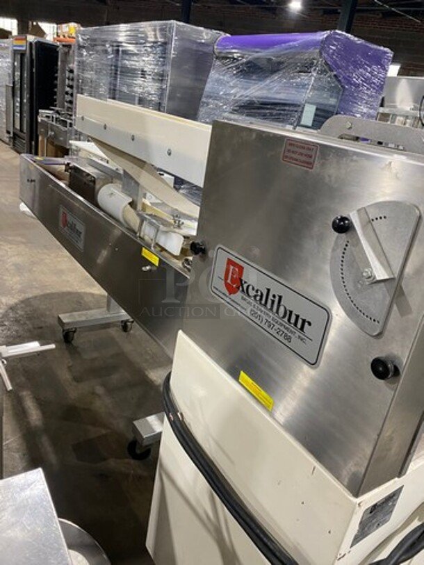 AMAZING! LATE MODEL! 2019 Excalibur Commercial Floor Style Bagel Divider/ Former! Stainless Steel! On Casters! WORKING WHEN REMOVED! Model: EXF300S SN: 190819Z 208/220V 60HZ 3 Phase - Image 11 of 12