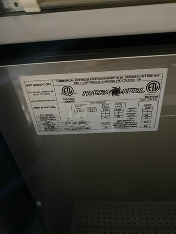 2017 Hydra Kool Commercial Refrigerated Open Grab-N-Go Display Case! Solid Stainless Steel! Model: KGHOF60SA SN: 1740012 120/230V 60HZ 1 Phase - Image 6 of 8