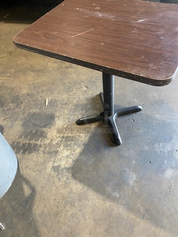 Wooden Top Table! With Black Metal Base! 2x Your Bid! - Image 3 of 7