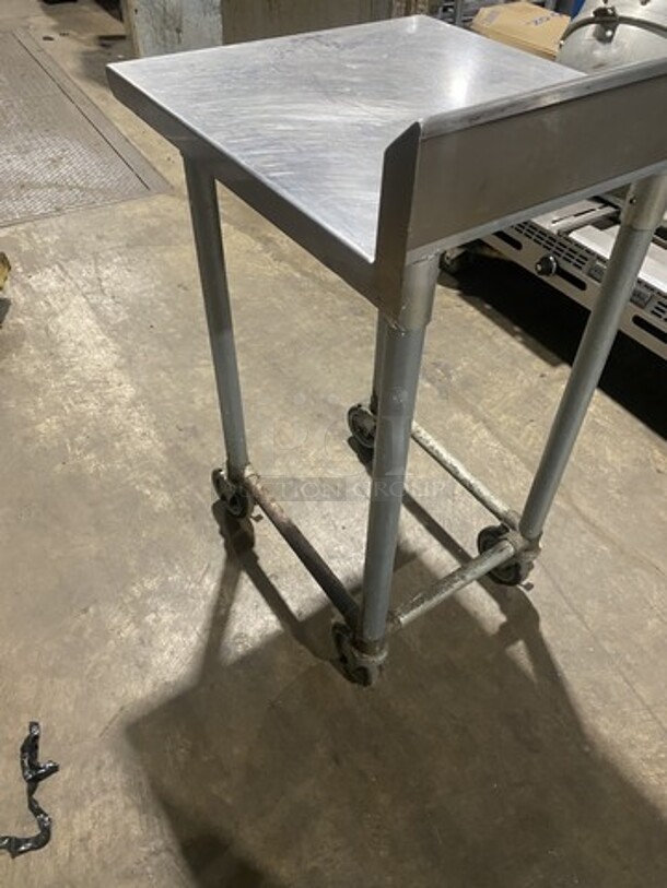 John Boos All Stainless Steel Commercial Open Base Worktable! With Raised Backsplash! On Legs!  - Image 3 of 8