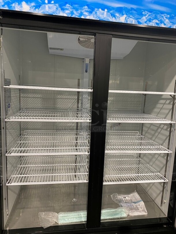 WOW! Like New! Late Model 2023! Avantco Commercial 2 Glass Swing Door Refrigerator/Merchandiser! With LED Lights! With Poly Coated Racks! With Label/Price Bracketts! On Casters! Model: 178GDC49HCB SN: 920712013 7166 2312! Working When Removed! - Image 5 of 11