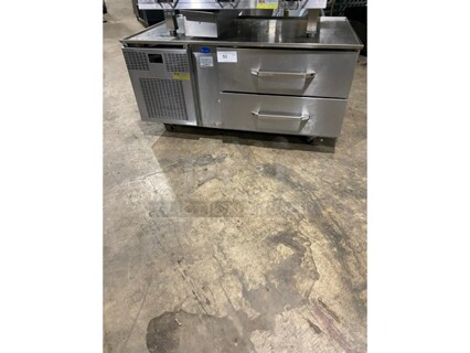 Nice! RANDELL Stainless Steel Commercial 2 Drawer Chef Base on Commercial Casters! MODEL:20048SC SN: W1381640-1 115V 60hz