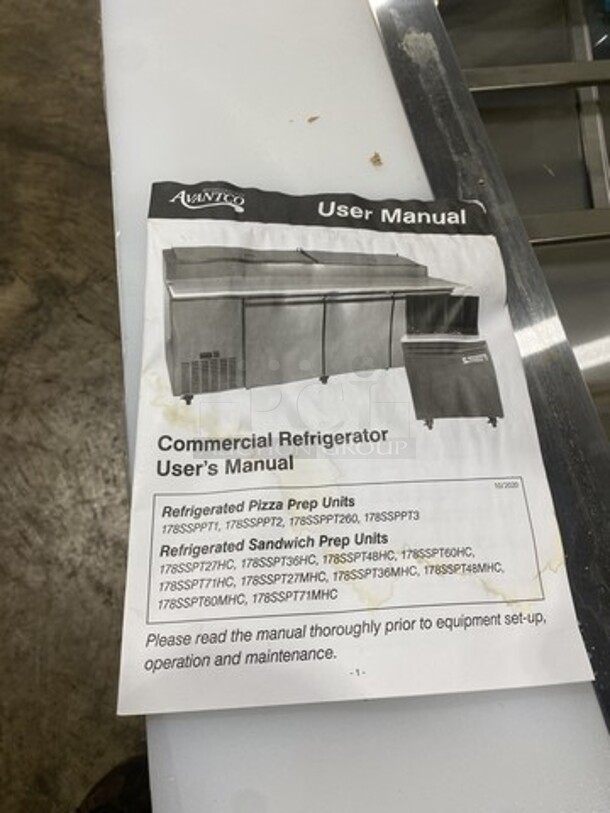 NEW! Scracth-n-Dent! Avantco 60 Inch Mega Top Refrigerated Sandwich Prep Table! With Poly Cutting Board! 115V 1 Phase! Model 178SSPT60MHC! On Casters!  - Image 9 of 11