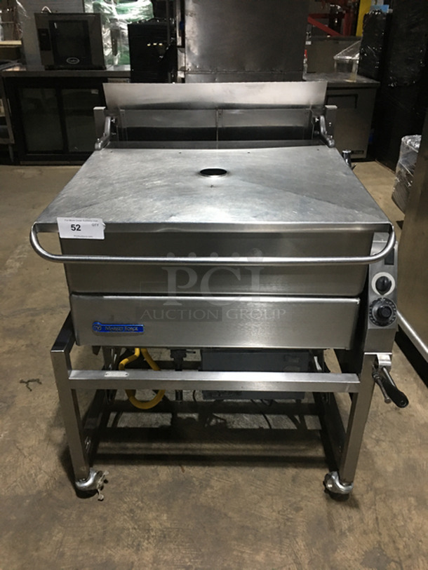 FABULOUS! Market Forge Natural Gas Powered Tilt Skillet/Braising Pan! All Stainless Steel! On Legs With Casters! Working When Removed!