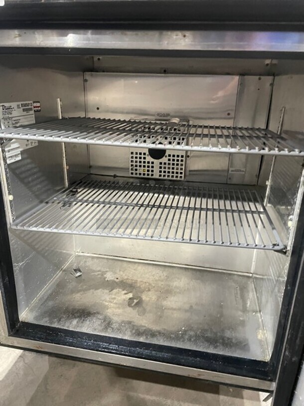 True Commercial Single Door Refrigerated Lowboy/Worktop Cooler! All Stainless Steel! With Poly Coated Racks! On Casters! 115V 1 Phase! Model: TUC-27 SN: 8505013! - Image 5 of 7