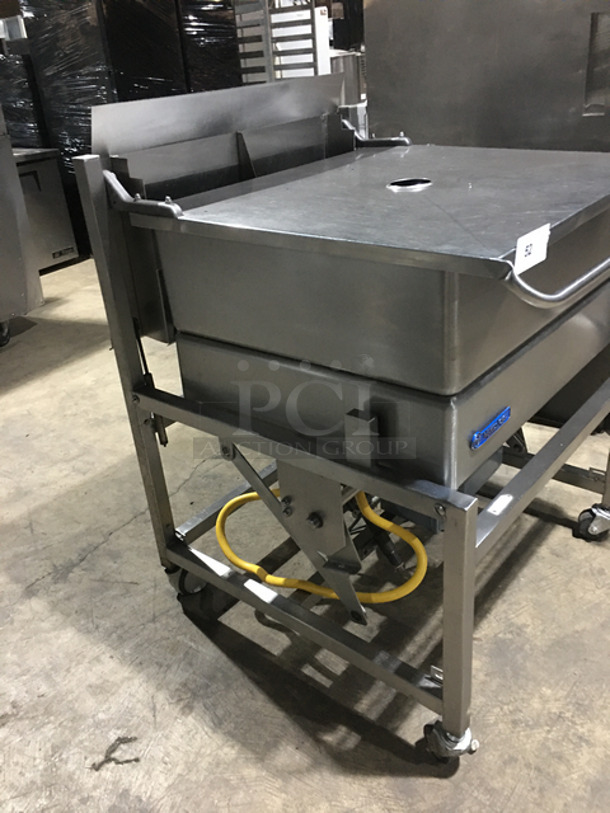 FABULOUS! Market Forge Natural Gas Powered Tilt Skillet/Braising Pan! All Stainless Steel! On Legs With Casters! Working When Removed! - Image 3 of 8