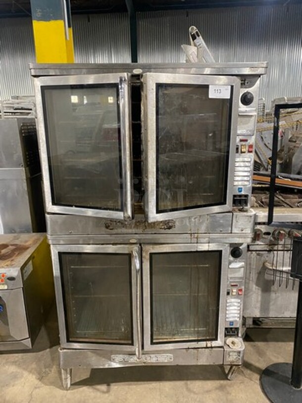 Blodgett Commercial Electric Powered Double Deck Convection Oven! With Metal Oven Racks! All Stainless Steel! On Legs! Model: EZE1 SN: 0780H5416102 208/220V 60HZ 3 Phase
