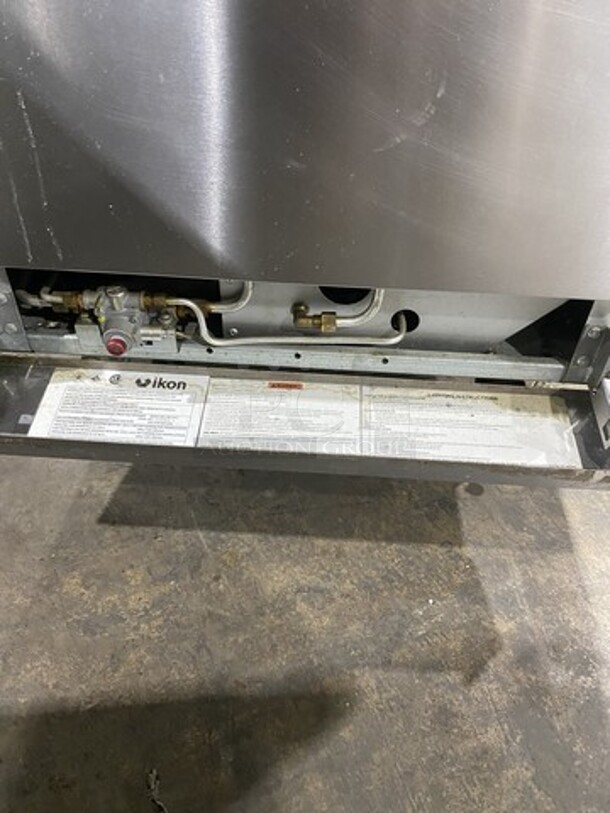 Nice! Ikon All Stainless Steel Natural Gas Powered 4 Burner Oven/Range With Raised BackSplash! With Oven Underneath! On Commercial Casters! Working When Removed! - Image 11 of 11