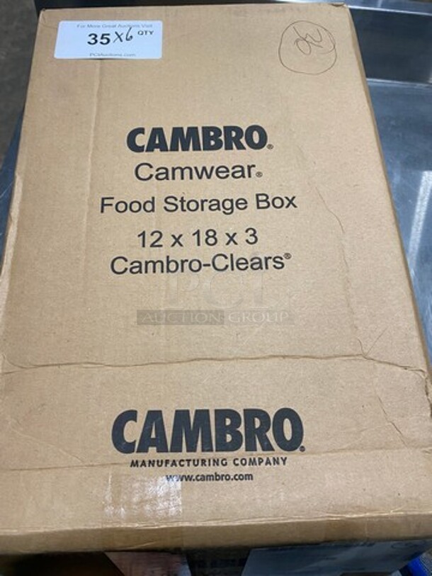 NEW! IN THE BOX! Cambro Clear Poly Food Containers! 6 In A Box! 1 Box Per Number! 6x Your Bid!