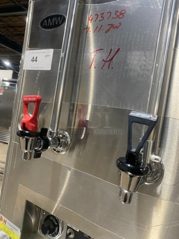 Grindmaster Commercial Countertop Single Space Saver Coffee Urn! With Hot Water Line! Stainless Steel! On Small Legs! Model: 8116 - Image 8 of 11