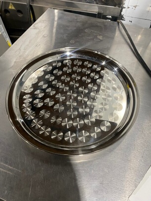 ALL STAINLESS STEEL ROUND FOOD DISPLAY TRAYS 5X YOUR BID! - Image 6 of 6
