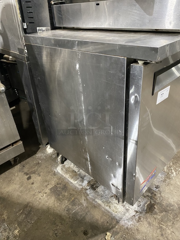 TURBO AIR Undercounter 2 Door Stainless Steel Refrigerator W/ Poly Coated Racks!  On Casters! Model TUR-48SD Serial UR48808053 115V/60Hz/1 Phase  - Image 2 of 8