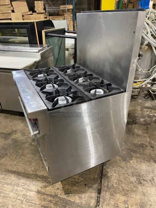 Therma Tek Commercial Natural Gas Powered 6 Burner Stove! With Raised Back Splash! With Oven Underneath! All Stainless Steel! On Legs! - Image 2 of 9