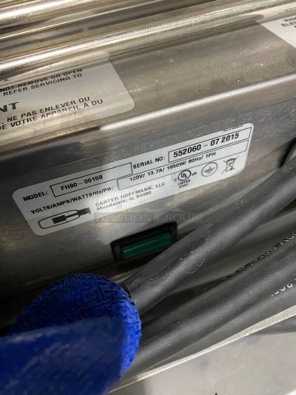 WOW! BRAND NEW! NEVER USED! Carter Hoffmann Commercial Heating Holding/ Proofer Cabinet! All Stainless Steel! On Casters! Model: FH900015B SN: 552060072015 120V 60HZ 1 Phase - Image 7 of 11