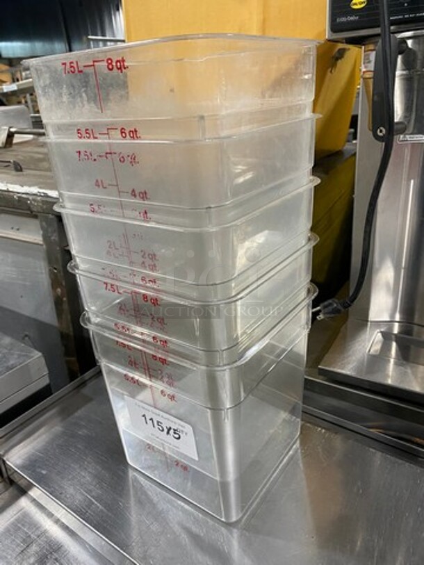 Cambro 8Qt Clear Poly Food Containers! 5x Your Bid! - Image 2 of 7