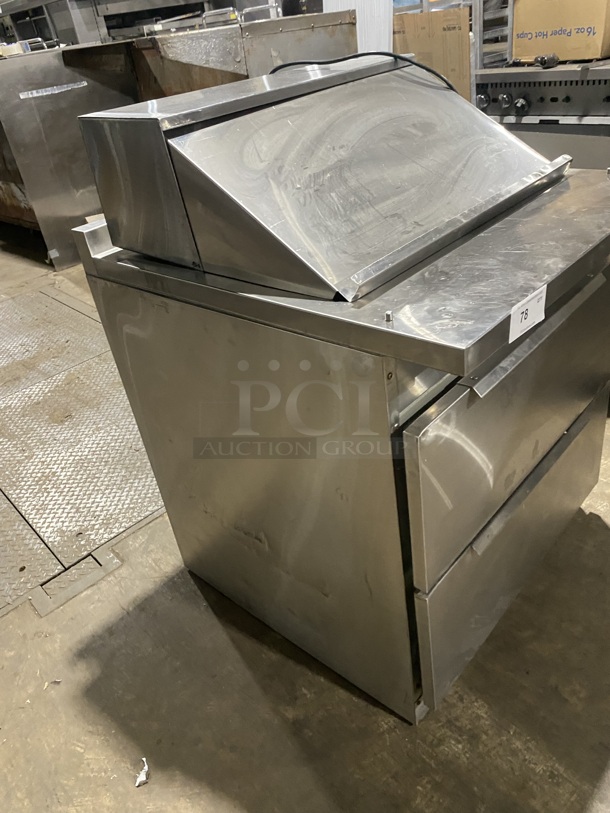 Randell Refrigerated 2 Drawer Bain Marie/Sandwich Prep Table! Model 9412-32D-7M Serial T000053847! 115V 1 Phase! On Casters!  - Image 2 of 9