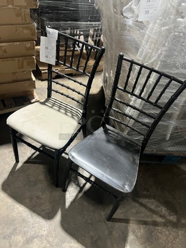 BRAND NEW! Black Quality Poly Stackable Dining Chairs! 5 X Your Bid! With Removable Microfiber Seat Cushion! Seat Cushion Comes With Each Chair! 5 X Your Bid! - Image 2 of 8