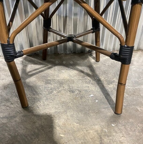 NEW! Synthetic Outdoor Commercial Aluminum Black Wicker/Bamboo Chair! 2x Your Bid! - Image 7 of 7