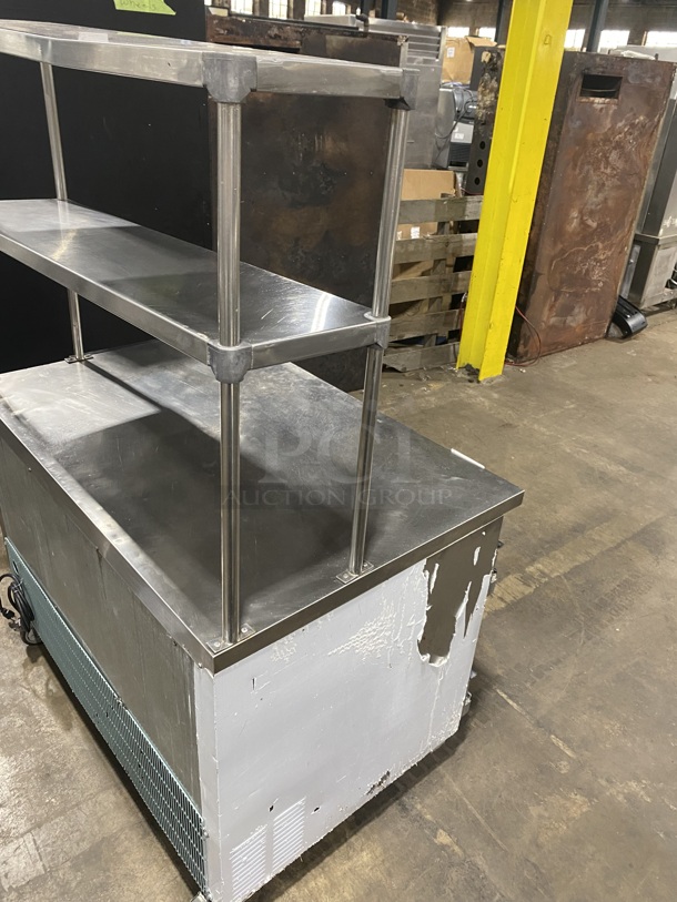 LEADER Stainless Steel 2 Door Reach In Refrigerator/Storage Space W/ 2 Stainless Steel Top Shelves! On Casters! Model ESLB48S/C Serial NP01C10660 115V/60Hz/1 Phase - Image 2 of 8