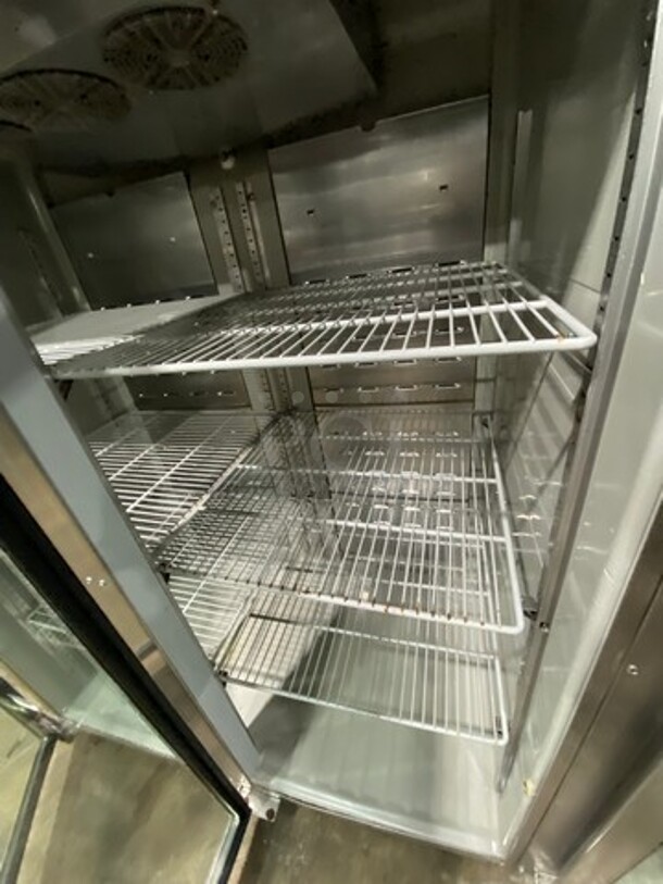 COOL! Hoshizaki Commercial 3 Door Reach In Refrigerator Merchandiser! With View Through Doors! Poly Coated Racks! All Stainless Steel! On Casters! Model: CR3BFGY SN: D80055J 115V 60HZ 1 Phase! Working When Removed! - Image 6 of 12