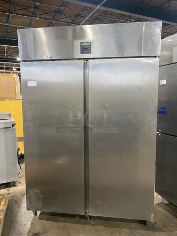 Liebherr Commercial 2 Door Reach In Cooler! All Stainless Steel! On Casters! Working When Removed! Model: GRT50S2HC SN: 849627970 115V