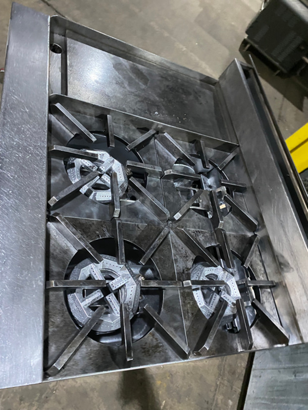 WOW! Jade Range By Blodgett Commercial 4 Burner Stove! With Left Side Flat Top! With Backsplash! With Under neath CONVECTION Oven Underneath! Metal Oven Rack! All Stainless Steel! - Image 5 of 12
