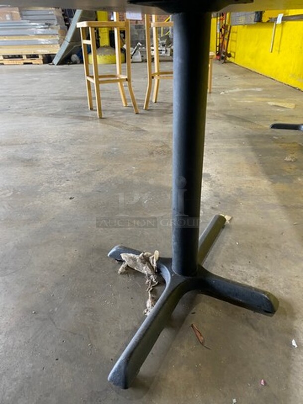 Wooden Pattern Top Rectangular Table! With Black Metal Base! 2x Your Bid - Image 5 of 5