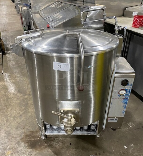 Nice! Vulcan Stainless Steel Jacketed Natural Gas Soup Kettle! On Legs! - Image 1 of 10