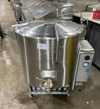 Nice! Vulcan Stainless Steel Jacketed Natural Gas Soup Kettle! On Legs!