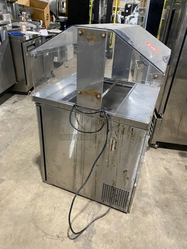 Turbo Air Refrigerated Salad Bar Island! Single Door Storage Space Underneath! All Stainless Steel! Model: MST28711S - Image 4 of 9