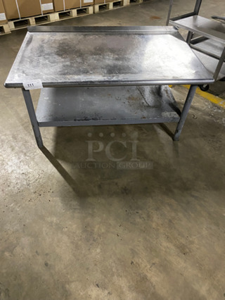 Solid Stainless Steel Work Top/ Prep Table! With Back Splash! With Storage Space Underneath! On Legs!