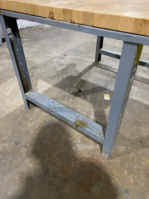 Commercial Butcher Block Table! Stainless Steel Body! On Legs! - Image 7 of 7