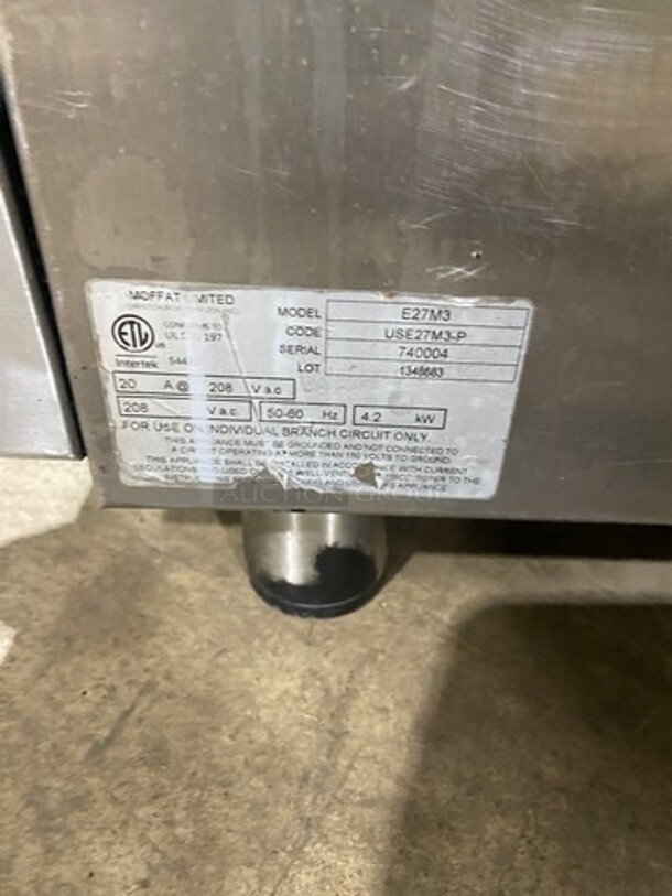 Turbofan Moffat Commercial Countertop Electric Powered Convection Oven! All Stainless Steel! Model: E27M3 SN: 740004 208V 60HZ 1 Phase - Image 5 of 8