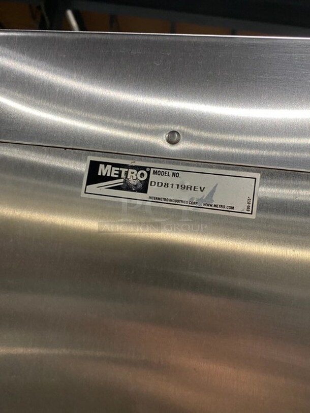 Metro Commercial Heated Holding Cabinet/ Food Warmer! All Stainless Steel! On Casters! MODEL DD8119REV  - Image 3 of 7
