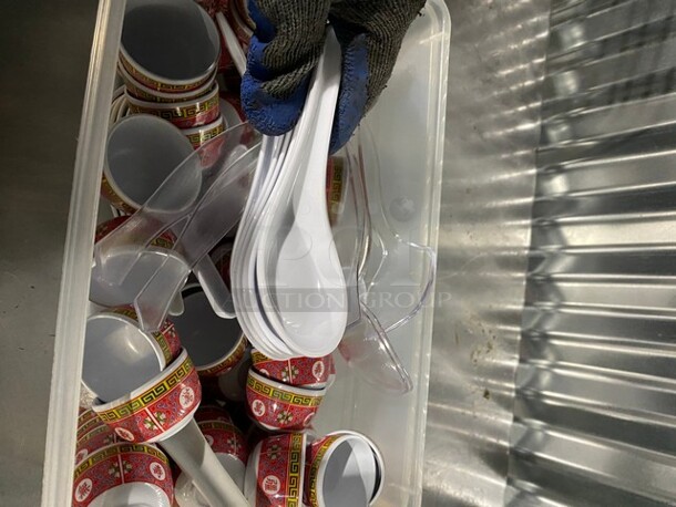 ALL ONE MONEY! Double Storage Bin!
Assorted Serving Spoons! Coffee/Tea Cups! - Image 3 of 6