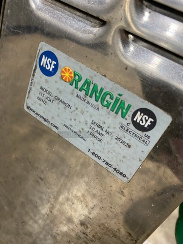 Orangin Commercial Countertop Automatic Commercial Orange/ Citrus Juicer! Stainless Steel Body! Model: ORANGIN SN: 203024 115V 60HZ 1 Phase - Image 8 of 9