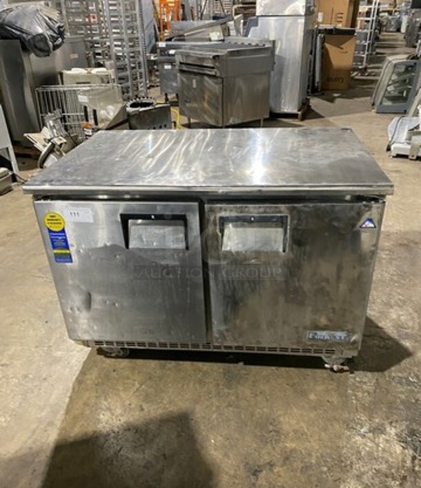 Everest Commercial 2 Door Lowboy/ Worktop Cooler! All Stainless Steel! On Casters! Model: ETBR2 SN: BTBR213020010 115V 60HZ 1 Phase - Image 1 of 8