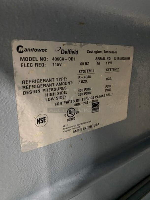 Delfield Manitowoc Commercial Single Door Lowboy/Worktop Cooler! With Poly Coated Racks! All Stainless Steel! Model: 406CADD1 SN: 1212152000899 115V 60HZ 1 Phase - Image 7 of 8