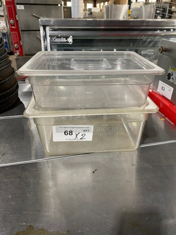 Clear Poly Food Pan! With Lids! 2x Your Bid!