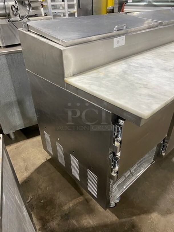 Leader Commercial Refrigerated Marble Top Pizza Prep Table! With 3 Door Underneath Storage Space! All Stainless Steel! On Casters! Model: PT72 SN: NG120598 115V 60HZ 1 Phase - Image 2 of 11