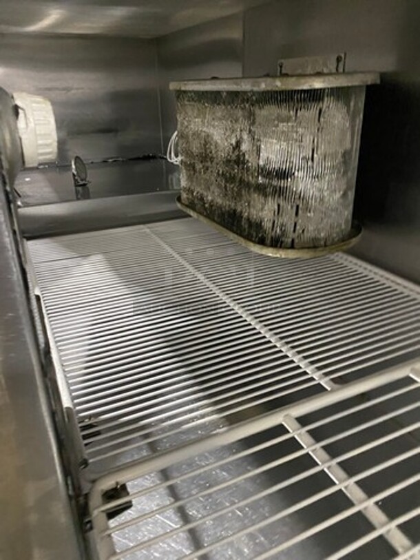 Leader Commercial Refrigerated Sandwich Prep Table! With Back Splash! With 3 Door Storage Space Underneath! Poly Coated Racks! All Stainless Steel! On Casters! Model: LM72S/C SN: PR010562 115V 60HZ 1 Phase - Image 7 of 10