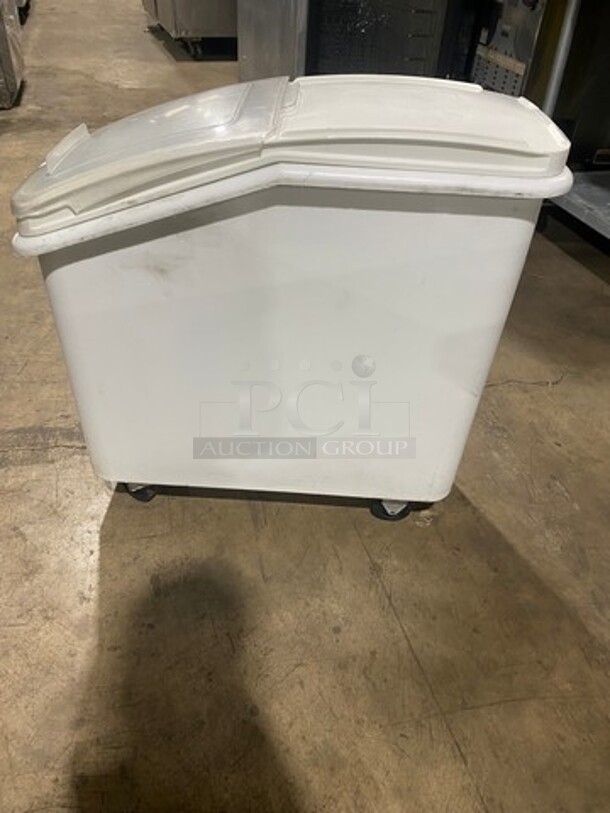 Rubbermaid White Poly Ingredient Bin! On Casters! - Image 2 of 5