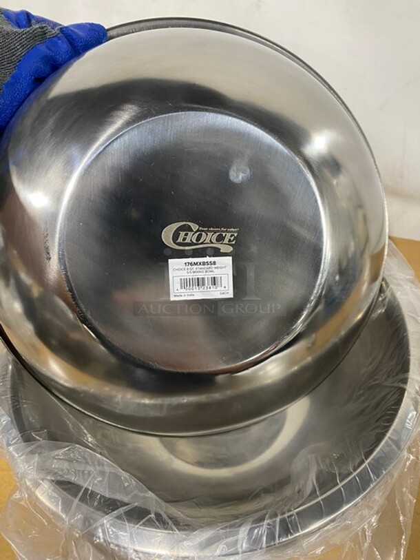 NEW! Choice 8QT Stainless Steel Mixing Bowl! 4x Your Bid! MODEL 176MXBSS8 - Image 6 of 7