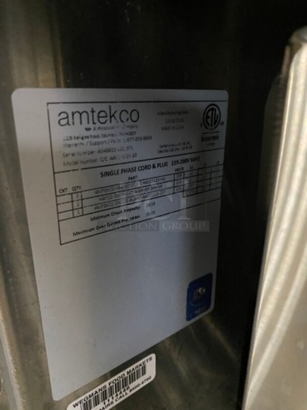 Amtekco Commercial Marble Top Heated Pizza Display Case! With Sneeze Guard! 120/208V 1 Phase - Image 9 of 10
