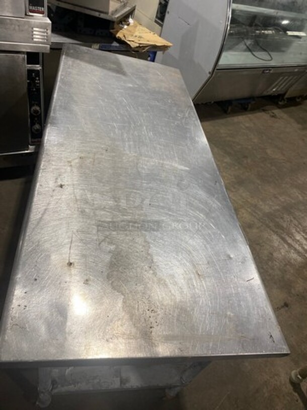 Solid Stainless Steel Work Top/ Prep Table! With Storage Space Underneath! On Casters! - Image 5 of 7