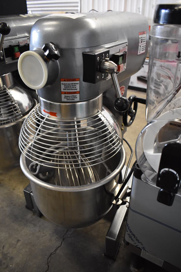 Avantco MX20 Metal Commercial 20 Quart Planetary Dough Mixer w/ Stainless Steel Mixing Bowl, Bowl Guard, Paddle, Balloon Whisk and Dough Hook Attachments. 120 Volts, 1 Phase. 19x21x32. Tested and Working! - Image 1 of 11