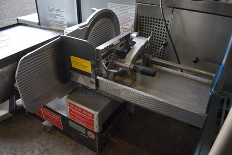 Bizerba A 404 FB US Stainless Steel Commercial Countertop Meat Slicer Stacker. 120 Volts, 1 Phase. 48x28x23. Tested and Does Not Power On